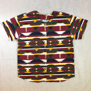 Bright Aztec Patterned Baseball Jersey